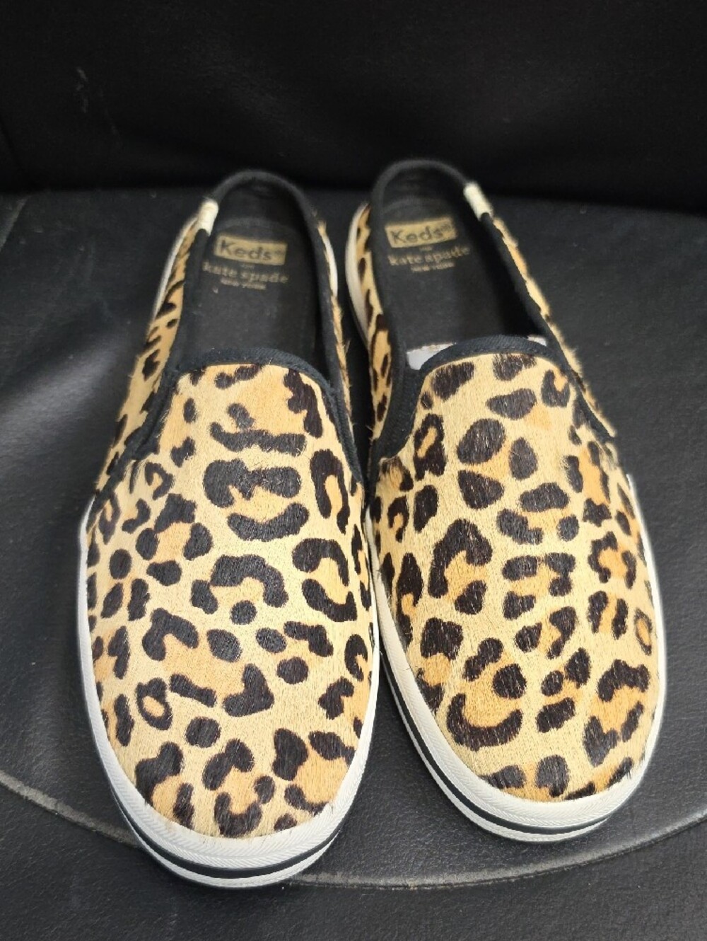 kate spade Leopard-Print Slip-On Sneakers in Tan and Black - Picture 2 of 5